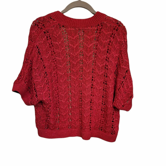 Chico's Dark pink textured Jade Cardigan - Picture 4 of 10